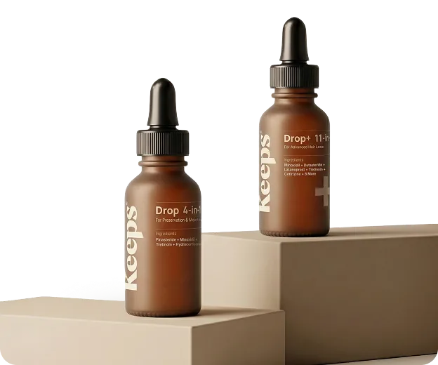 Keeps Topical Drop — prescription scalp serum bottle with dropper, finasteride and minoxidil formula